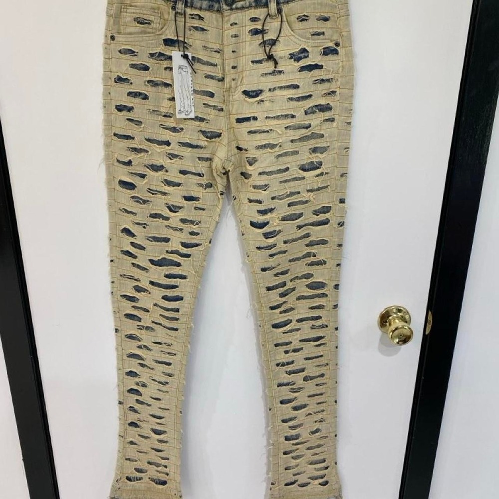 Wamea Jeans teenage Size 18 Stacked Fit Distressed Skinny Jeans with brand new